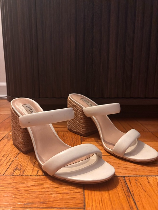 Steve Madden Shoes - Steve Madden Cream Double-Strap Espadrille Block Heel Sandals